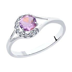 Кольцо Diamant - Серебро 925, Аметист, Фианит (арт. 94-310-00504-1)