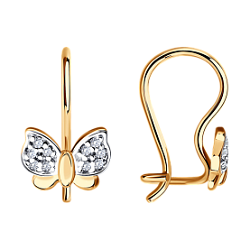 Серьги SOKOLOV - Золото 375, Фианит (арт. 026865-4)