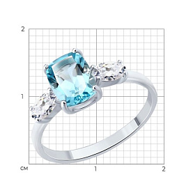 Кольцо SOKOLOV - Серебро 925, Топаз, Фианит (арт. 92014657)