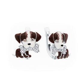 Серьги Мириада - Серебро 925, Фианит, Эмаль (арт. 901021928)