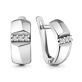 Серьги Аквамарин - Серебро 925, Фианит (арт. 48211А.5)