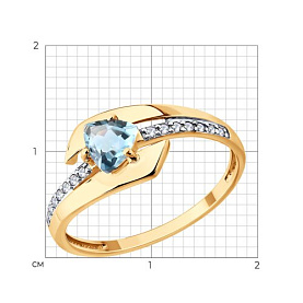 Кольцо Diamant - Золото 585, Топаз, Фианит (арт. 51-310-01543-1)