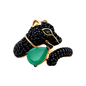 Кольцо SOKOLOV - Серебро 925, Агат, Фианит (арт. 92014554)