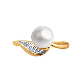 Кольцо Diamant - Серебро 925, Жемчуг культивированный, Фианит (арт. 93-310-01934-1)