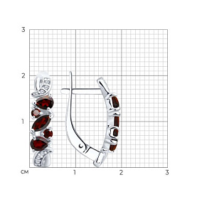 Серьги SOKOLOV - Серебро 925, Гранат, Фианит (арт. 92021782)