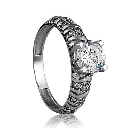 Кольцо Галатея - Серебро 925, Фианит (арт. 2336.1)