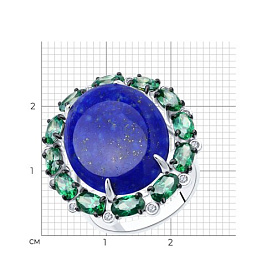 Кольцо Diamant - Серебро 925, Ляпис, Фианит (арт. 94-310-00894-1)