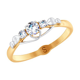 Кольцо SOKOLOV - Золото 375, Фианит (арт. 017885-4)
