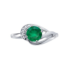 Кольцо Diamant - Серебро 925, Агат, Фианит (арт. 94-310-00184-2)