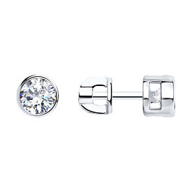 Серьги SOKOLOV - Серебро 925, Фианит (арт. 94021745)