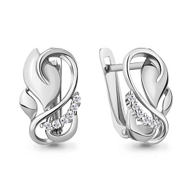 Серьги Аквамарин - Серебро 925, Фианит (арт. 49212А.5)