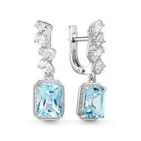 Серьги Дар - Серебро 925, Топаз, Фианит (арт. С-5264рс402200)