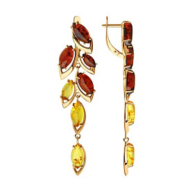 Серьги Diamant - Серебро 925, Янтарь пресс. (арт. 93-321-00451-1)