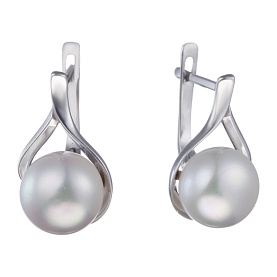Серьги Мастер Клио - Серебро 925, Жемчуг культивированный (арт. 24С0576С)