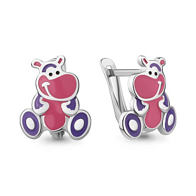 Серьги Аквамарин - Серебро 925, Эмаль (арт. 34412.5)