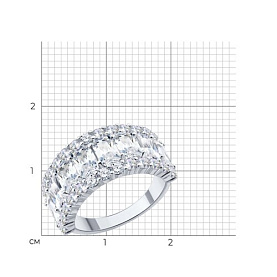 Кольцо SOKOLOV - Серебро 925, Фианит (арт. 94014884-91)