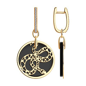 Серьги Diamant - Серебро 925, Агат, Фианит (арт. 93-321-01771-1)