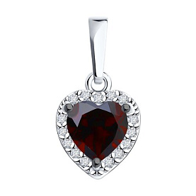 Подвеска SOKOLOV - Серебро 925, Гранат, Фианит (арт. 92030780)
