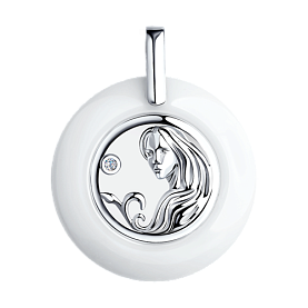 Подвеска Diamant - Серебро 925, Керамика, Фианит (арт. 94-130-00575-1)