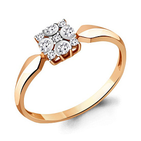 Кольцо Аквамарин - Золото 375, Фианит (арт. 68711А.8)