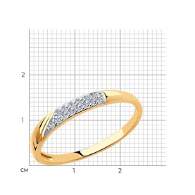 Кольцо SOKOLOV - Золото 375, Фианит (арт. 018395-4)