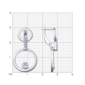 Серьги SOKOLOV - Серебро 925, Фианит (арт. 94022968)
