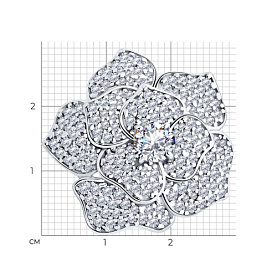 Брошь SOKOLOV - Серебро 925, Фианит (арт. 94040283)