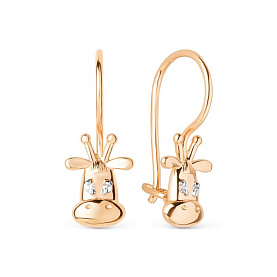 Серьги ЮФ Династия - Золото 375, Фианит (арт. 022462-5102)