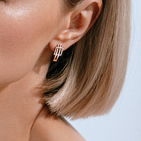 Серьги ЮФ Династия - Золото 585, Фианит (арт. 018542-1102)