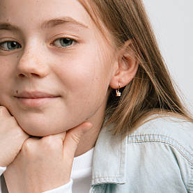 Серьги ЮФ Династия - Золото 585, Фианит (арт. 022722-1102)