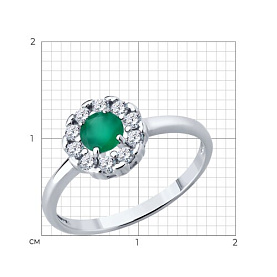 Кольцо SOKOLOV - Серебро 925, Агат, Фианит (арт. 92014644)