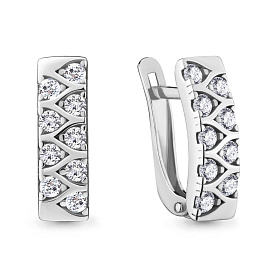 Серьги Аквамарин - Серебро 925, Фианит (арт. 48291А.5)