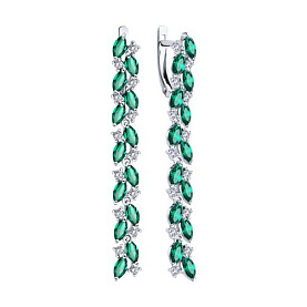 Серьги Diamant - Серебро 925, Синтетический ситалл , Фианит (арт. 94-321-02173-2)