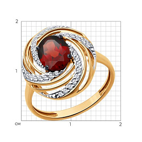 Кольцо Diamant - Золото 585, Гранат, Фианит (арт. 51-310-02317-1)