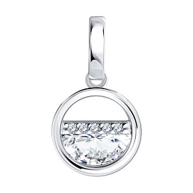 Подвеска SOKOLOV - Серебро 925, Фианит (арт. 94033439)