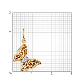 Подвеска SOKOLOV - Золото 585, Фианит (арт. 036813)