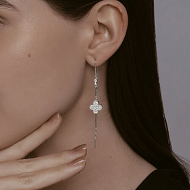 Серьги SOKOLOV - Серебро 925, Фианит (арт. 94026561-91)