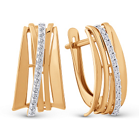 Серьги ЮФ Династия - Золото 375, Фианит (арт. 035012-5102)