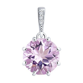 Подвеска Diamant - Серебро 925, Аметист, Фианит (арт. 94-330-02040-2)