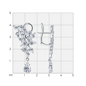 Серьги SOKOLOV - Серебро 925, Фианит (арт. 94026750)