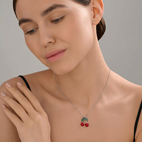 Колье SOKOLOV - Серебро 925, Фианит, Эмаль (арт. 94071203)