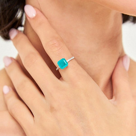 Кольцо POKROVSKY - Серебро 925, Горный хрусталь, Фианит (арт. 1101600-05675)