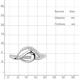 Кольцо Аквамарин - Серебро 925, Фианит (арт. 600186А.5)