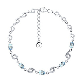 Браслет SOKOLOV - Серебро 925, Топаз, Фианит (арт. 92050163)