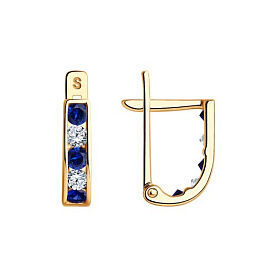 Серьги SOKOLOV - Золото 375, Фианит (арт. 021865-4)