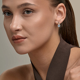 Серьги SOKOLOV - Золото 585, Топаз, Фианит (арт. 729337)