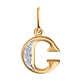 Подвеска SOKOLOV - Золото 585, Фианит (арт. 031101)