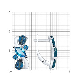 Серьги SOKOLOV - Серебро 925, Топаз лондон (арт. 92021802)