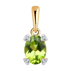 Подвеска Diamant - Золото 585, Хризолит (арт. 51-330-01968-3)