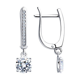 Серьги SOKOLOV - Серебро 925, Фианит (арт. 94025771)